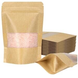 Stand Up Pouch Bags, 96 Pack Kraft Pouch Tear Notch and Matte (3.5IN X 5.5IN)